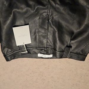 KanCan Ultra High Rise Faux Leather Joggers Black